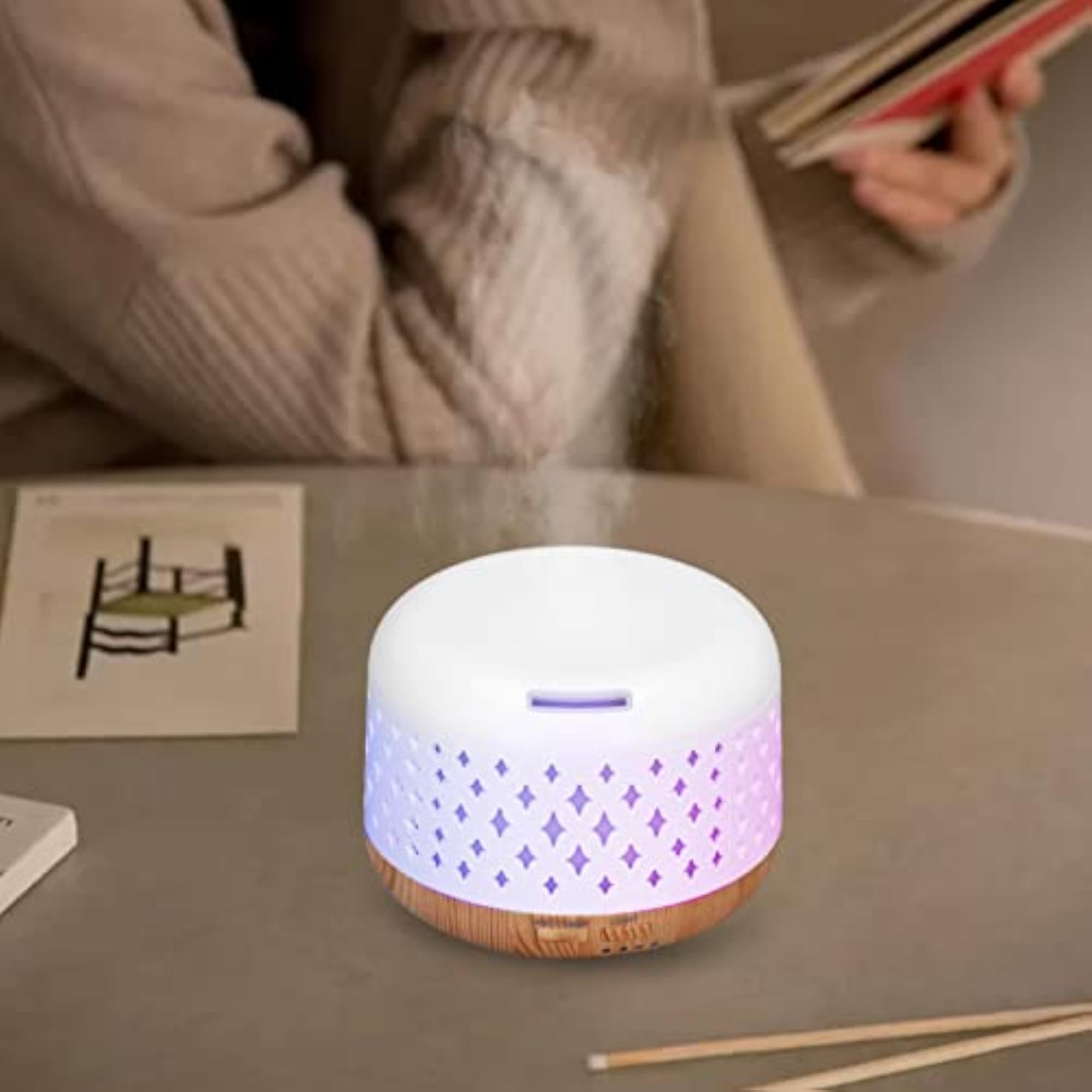 Wood Grain Essential Oil Diffuser, 300ml Capacity